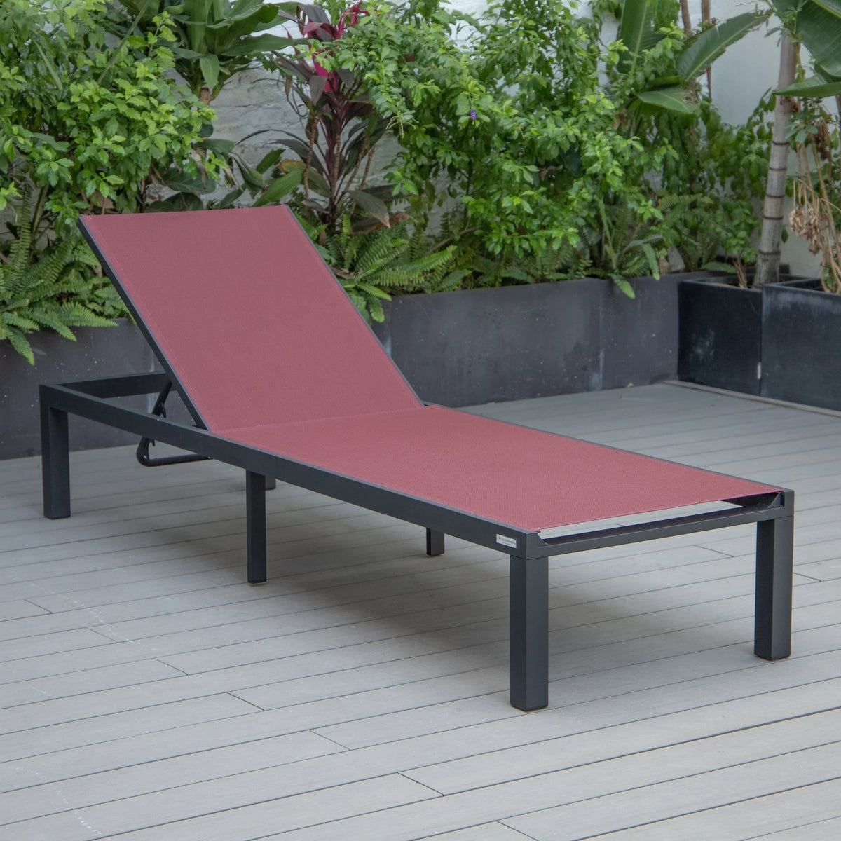Marlin Aluminum Outdoor Chaise Lounge Chair with Sling Fabric Seat - Elax Furniture