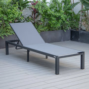 Marlin Aluminum Outdoor Chaise Lounge Chair with Sling Fabric Seat - Elax Furniture