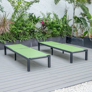 Marlin Patio Chaise Lounge Chair with Black Aluminum Frame, Set of 2 - Elax Furniture