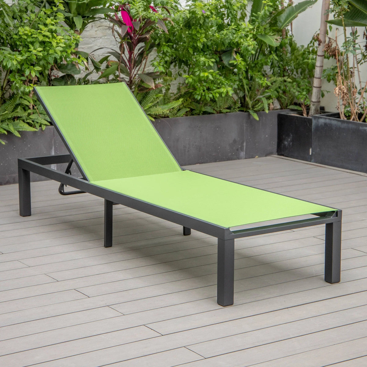 Marlin Aluminum Outdoor Chaise Lounge Chair with Sling Fabric Seat - Elax Furniture