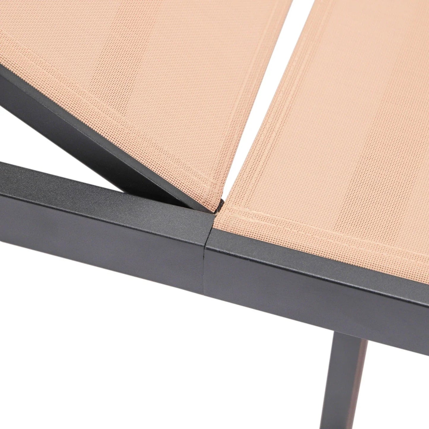 Marlin Patio Chaise Lounge Chair with Black Aluminum Frame, Set of 2 - Elax Furniture