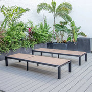 Marlin Patio Chaise Lounge Chair with Black Aluminum Frame, Set of 2 - Elax Furniture