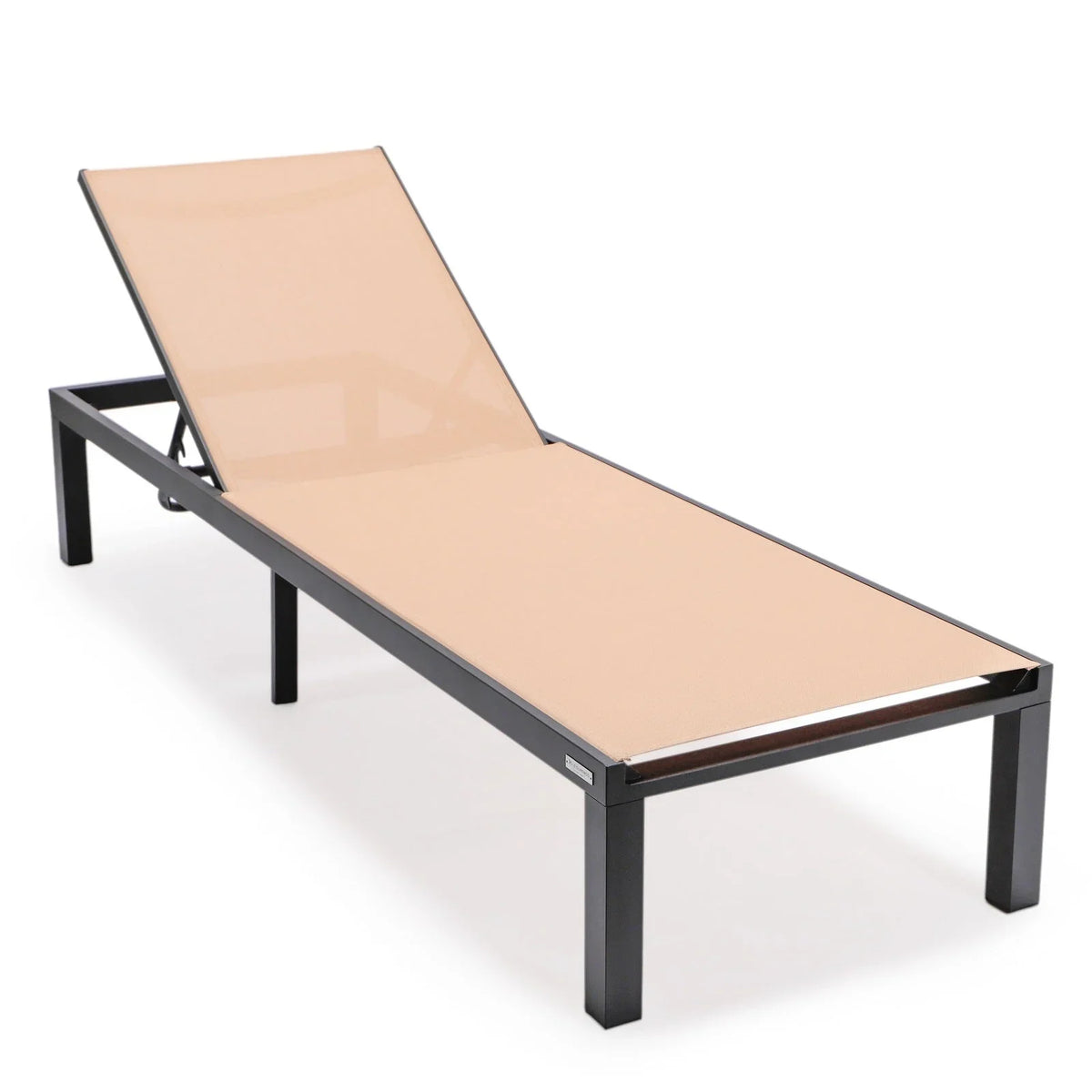 Marlin Patio Chaise Lounge Chair with Black Aluminum Frame, Set of 2 - Elax Furniture