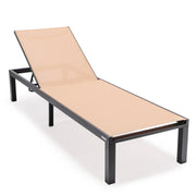 Marlin Patio Chaise Lounge Chair with Black Aluminum Frame, Set of 2 - Elax Furniture