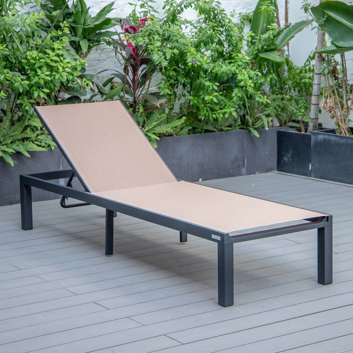 Marlin Aluminum Outdoor Chaise Lounge Chair with Sling Fabric Seat - Elax Furniture
