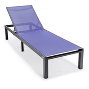 Marlin Patio Chaise Lounge Chair with Black Aluminum Frame, Set of 2 - Elax Furniture