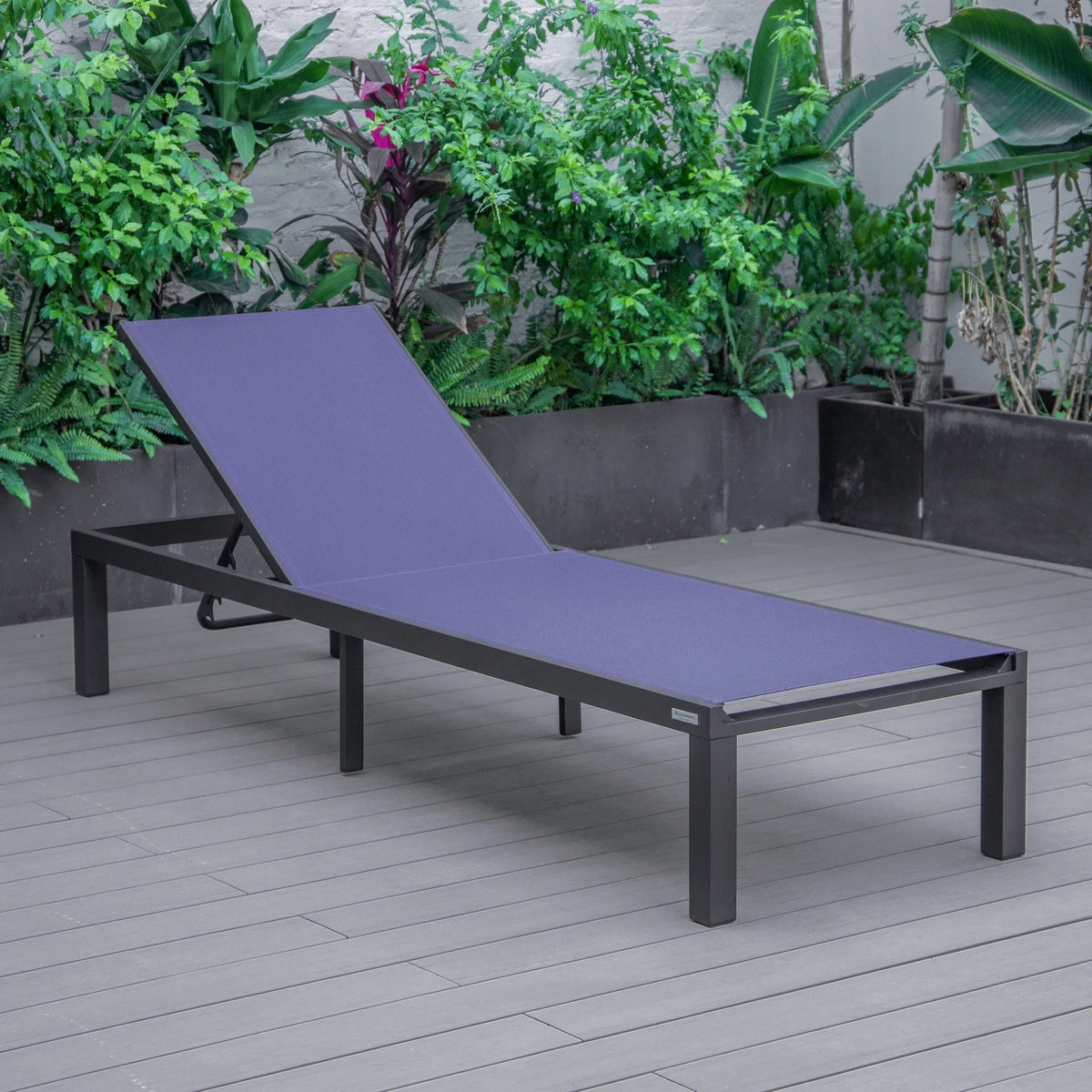 Marlin Aluminum Outdoor Chaise Lounge Chair with Sling Fabric Seat - Elax Furniture