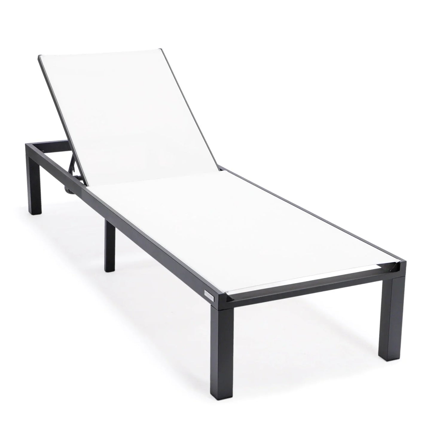 Marlin Patio Chaise Lounge Chair with Black Aluminum Frame, Set of 2 - Elax Furniture