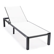 Marlin Patio Chaise Lounge Chair with Black Aluminum Frame, Set of 2 - Elax Furniture