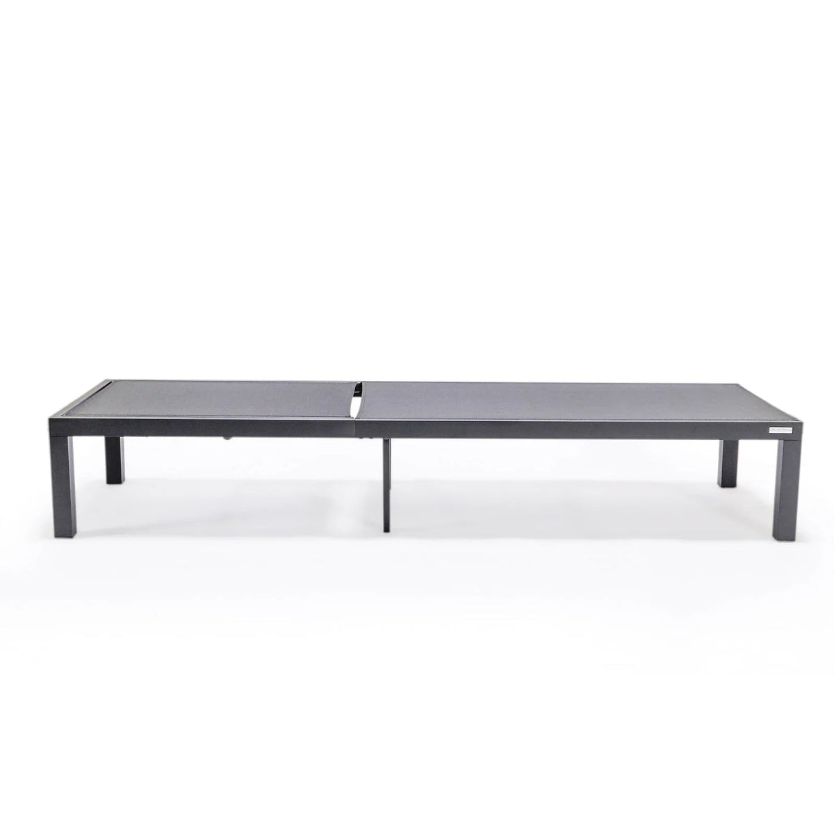 Marlin Modern Black Aluminum Outdoor Chaise Lounge Chair With Square Fire Pit Side Table Set of 2 - Elax Furniture