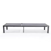 Marlin Modern Black Aluminum Outdoor Chaise Lounge Chair With Square Fire Pit Side Table Set of 2 - Elax Furniture