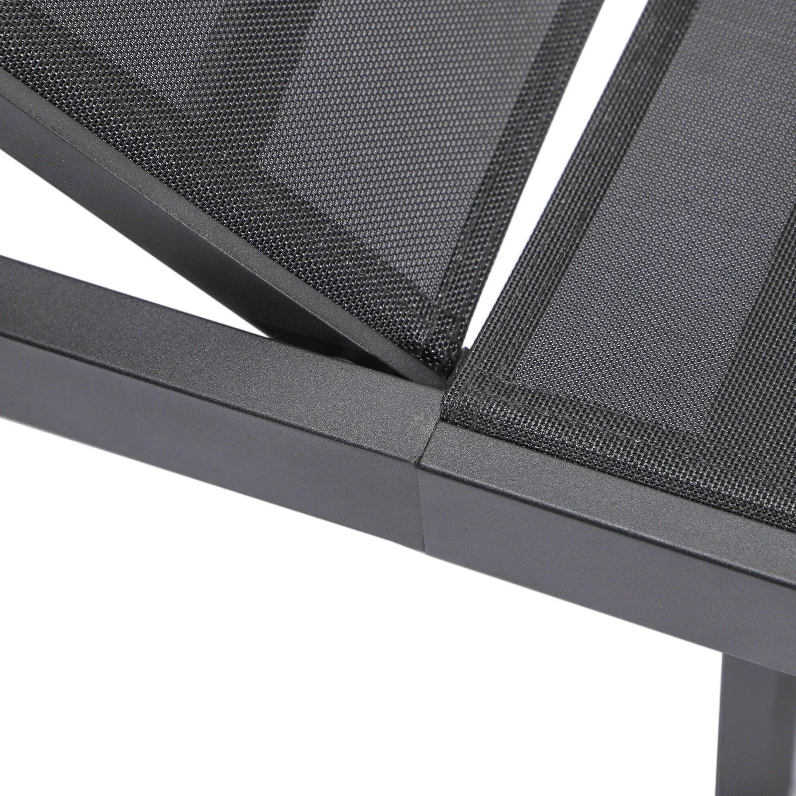 Marlin Modern Black Aluminum Outdoor Chaise Lounge Chair With Square Fire Pit Side Table Set of 2 - Elax Furniture