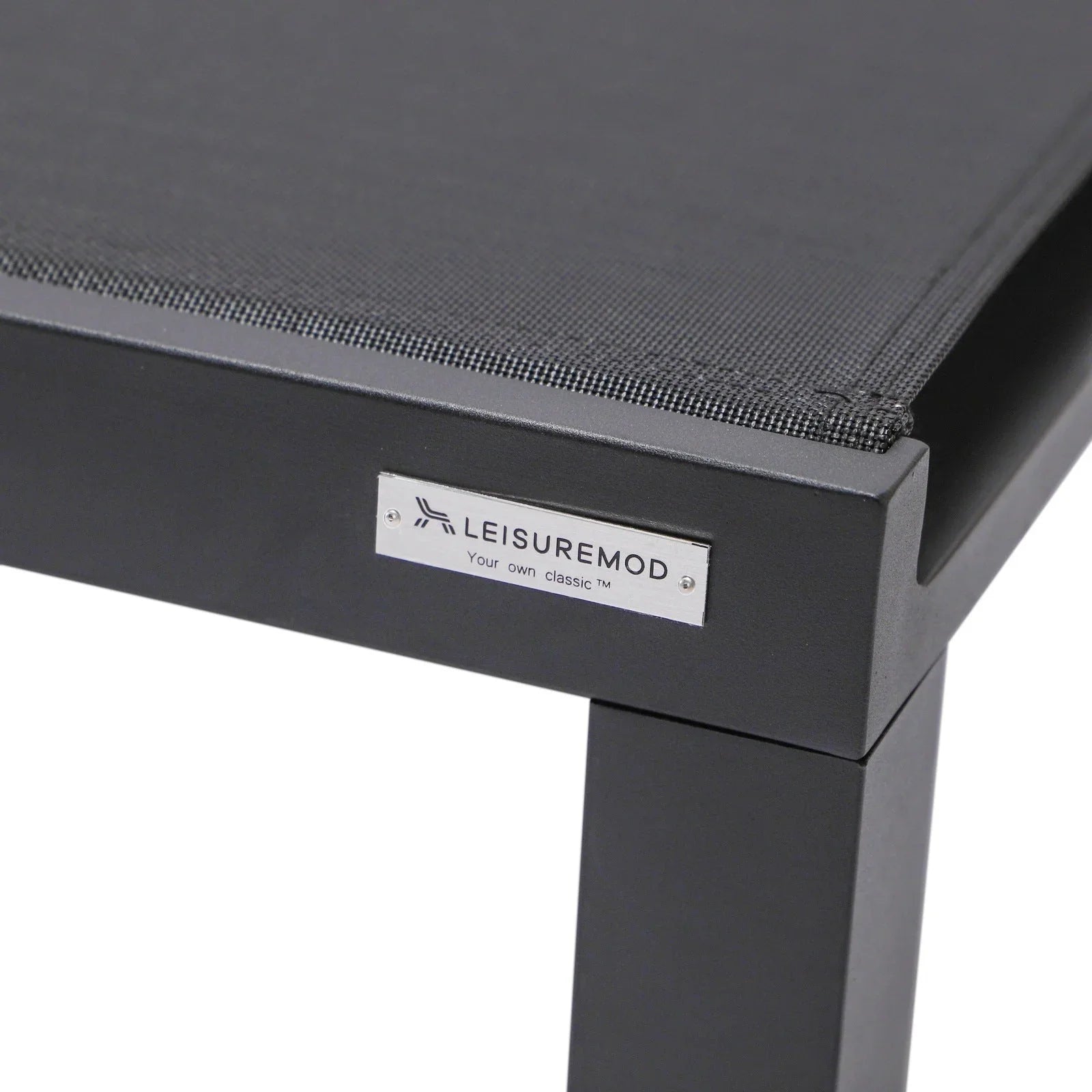 Marlin Modern Black Aluminum Outdoor Chaise Lounge Chair With Square Fire Pit Side Table Set of 2 - Elax Furniture