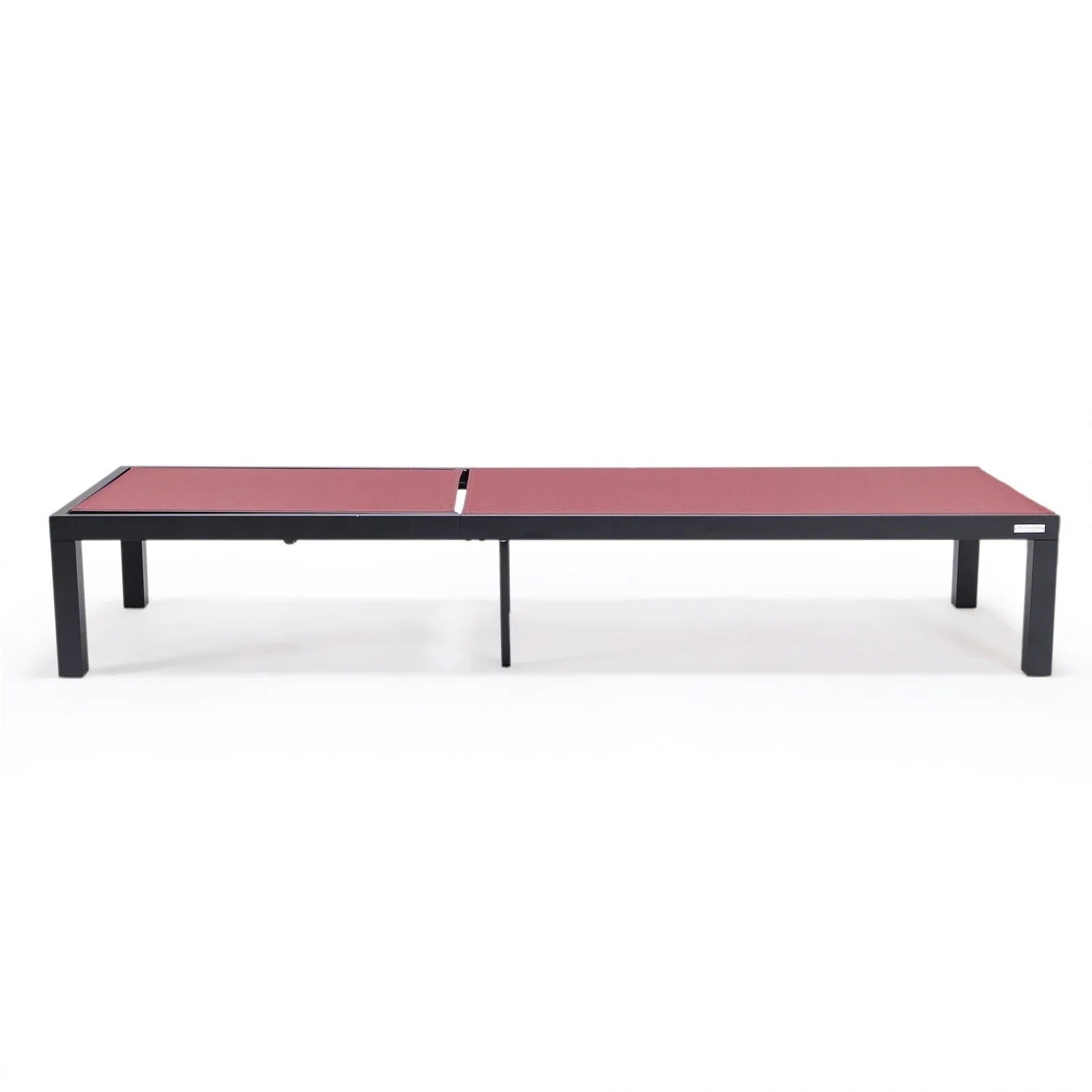 Marlin Modern Black Aluminum Outdoor Chaise Lounge Chair With Square Fire Pit Side Table Set of 2 - Elax Furniture