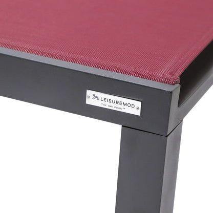 Marlin Modern Black Aluminum Outdoor Chaise Lounge Chair With Square Fire Pit Side Table Set of 2 - Elax Furniture