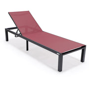 Marlin Aluminum Outdoor Chaise Lounge Chair with a Square Fire Pit Table - Elax Furniture
