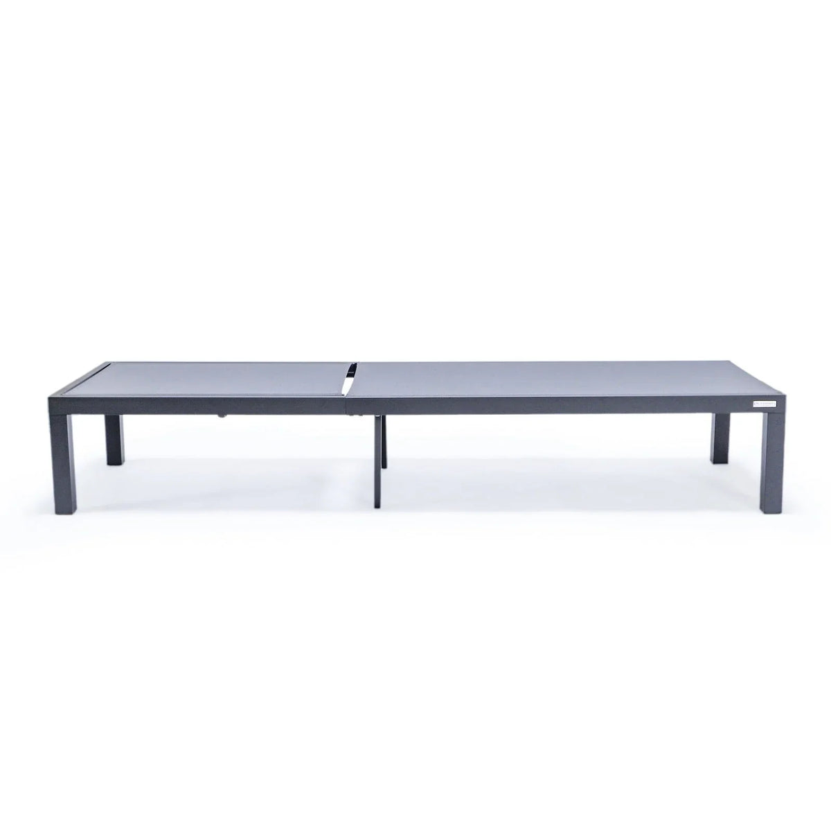 Marlin Modern Black Aluminum Outdoor Chaise Lounge Chair With Square Fire Pit Side Table Set of 2 - Elax Furniture