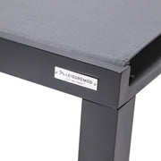 Marlin Modern Black Aluminum Outdoor Chaise Lounge Chair With Square Fire Pit Side Table Set of 2 - Elax Furniture
