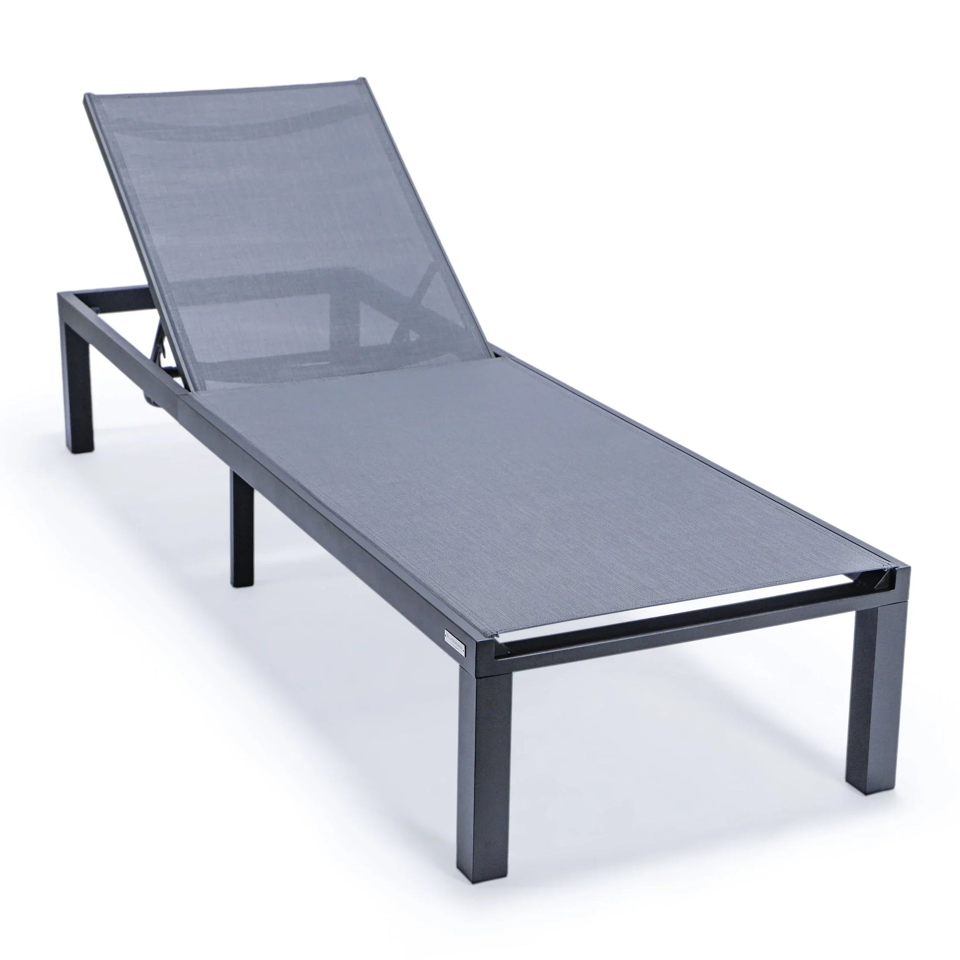 Marlin Aluminum Outdoor Chaise Lounge Chair with a Square Fire Pit Table - Elax Furniture
