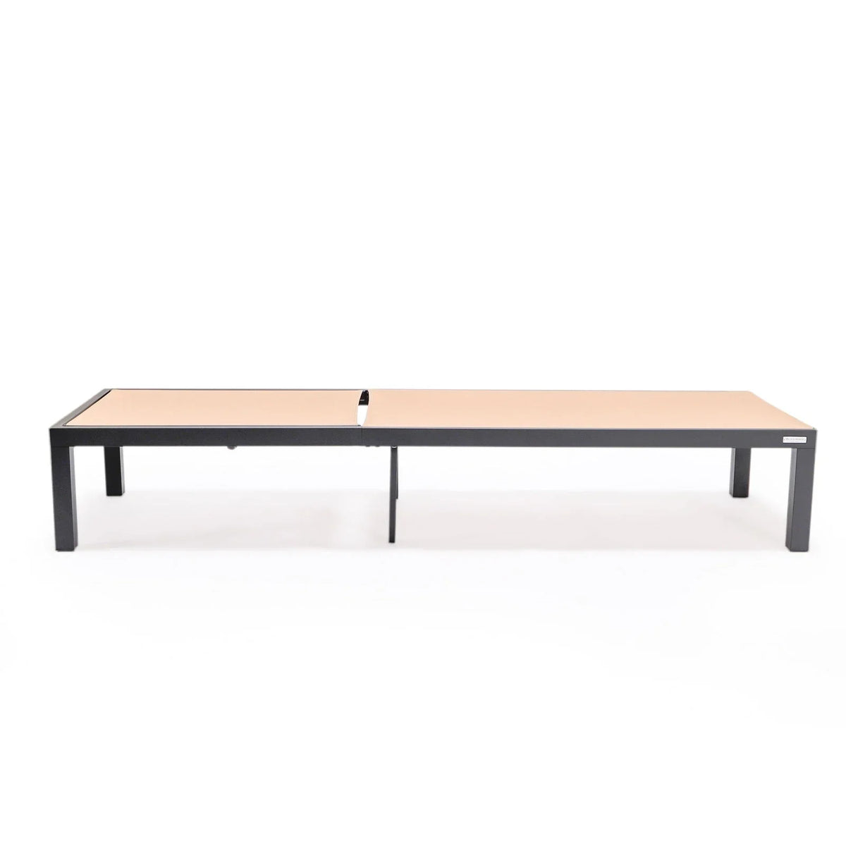 Marlin Modern Black Aluminum Outdoor Chaise Lounge Chair With Square Fire Pit Side Table Set of 2 - Elax Furniture