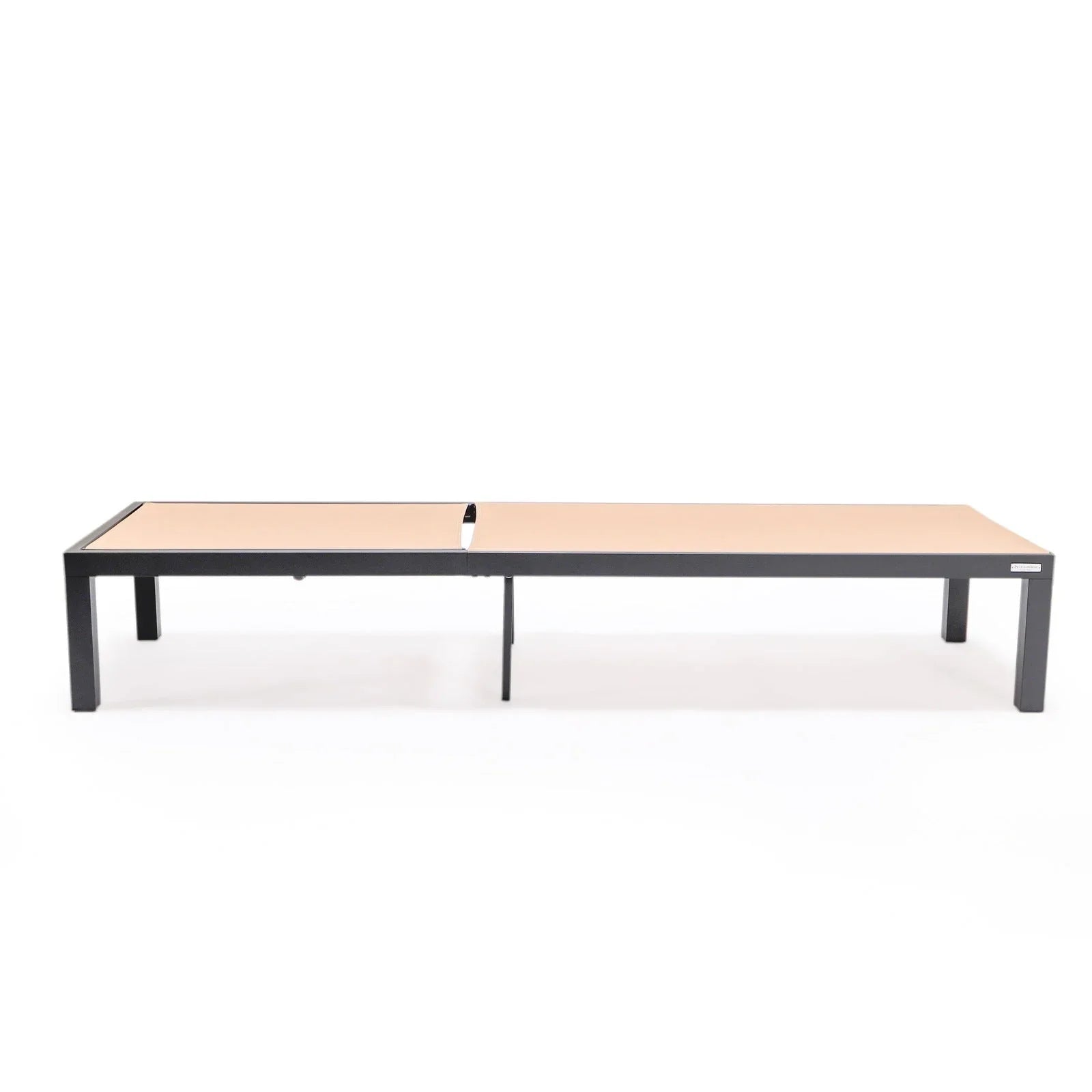 Marlin Modern Black Aluminum Outdoor Chaise Lounge Chair With Square Fire Pit Side Table Set of 2 - Elax Furniture