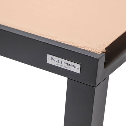 Marlin Modern Black Aluminum Outdoor Chaise Lounge Chair With Square Fire Pit Side Table Set of 2 - Elax Furniture