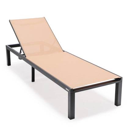 Marlin Aluminum Outdoor Chaise Lounge Chair with a Square Fire Pit Table - Elax Furniture