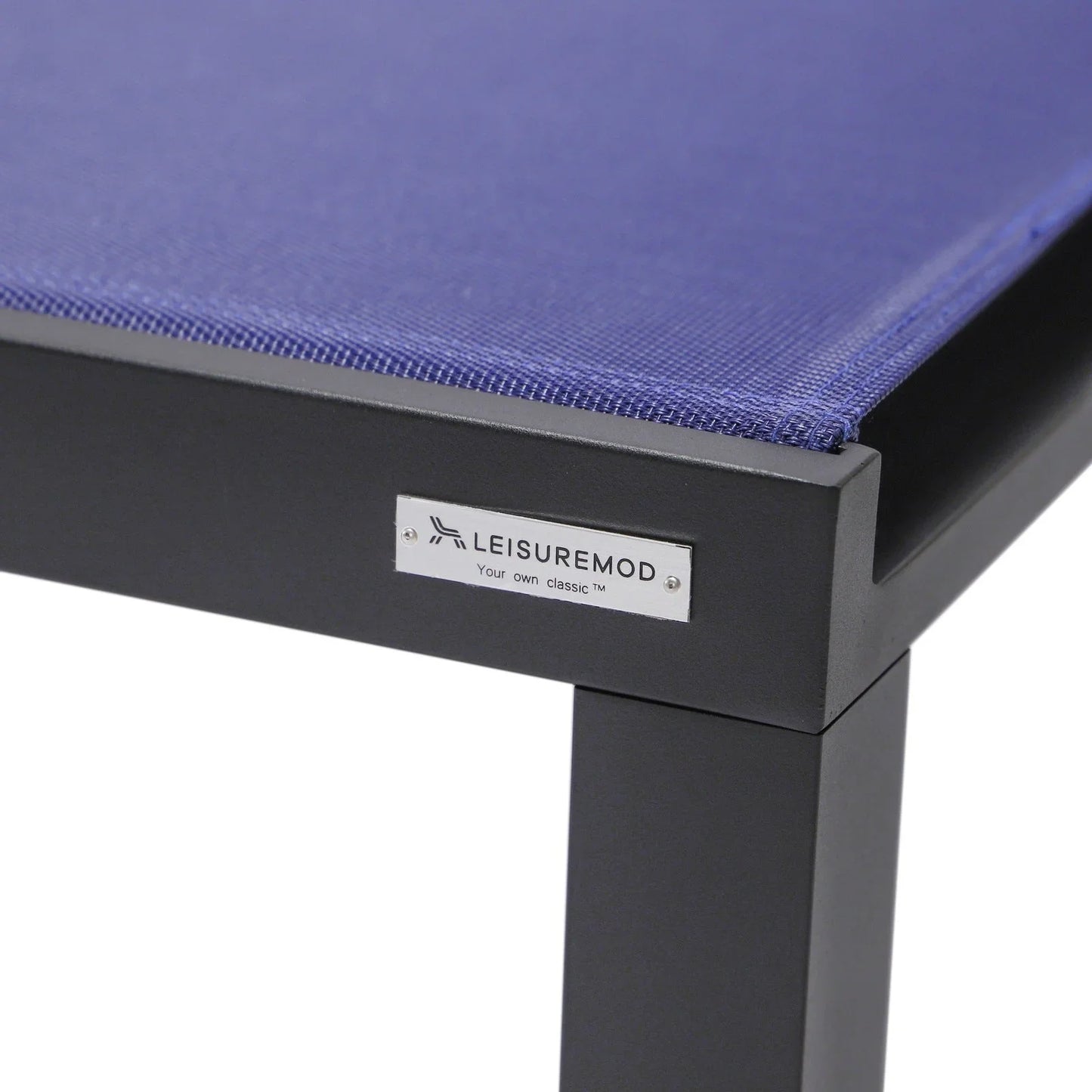 Marlin Modern Black Aluminum Outdoor Chaise Lounge Chair With Square Fire Pit Side Table Set of 2 - Elax Furniture