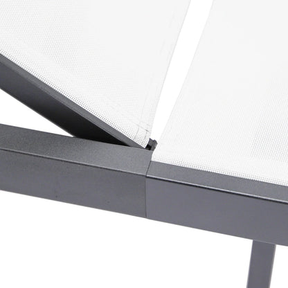 Marlin Modern Black Aluminum Outdoor Chaise Lounge Chair With Square Fire Pit Side Table Set of 2 - Elax Furniture