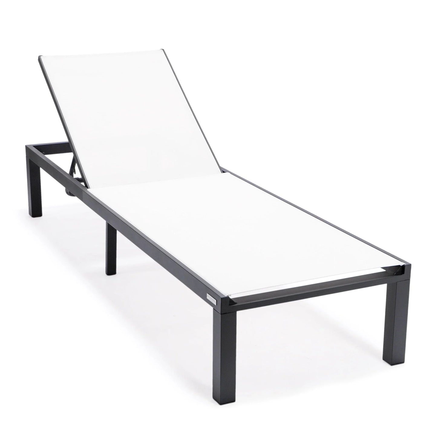 Marlin Aluminum Outdoor Chaise Lounge Chair with a Square Fire Pit Table - Elax Furniture