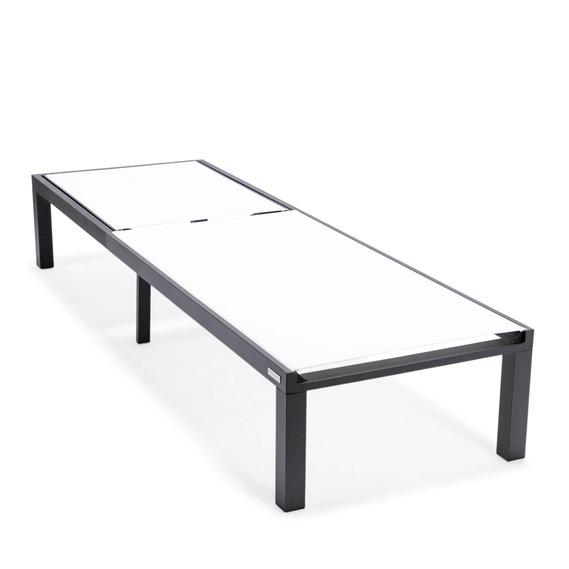 Marlin Aluminum Outdoor Chaise Lounge Chair with a Square Fire Pit Table - Elax Furniture