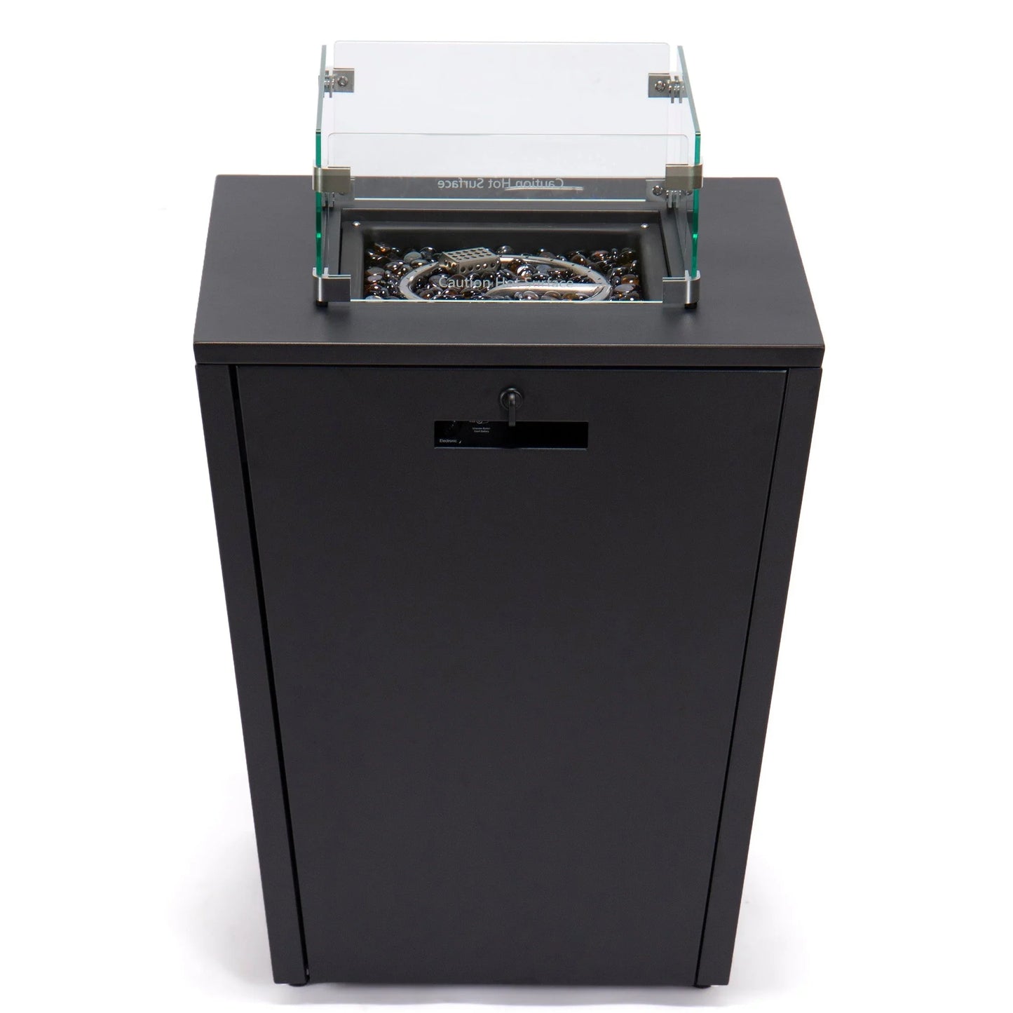 Marlin Aluminum Outdoor Chaise Lounge Chair with a Square Fire Pit Table - Elax Furniture