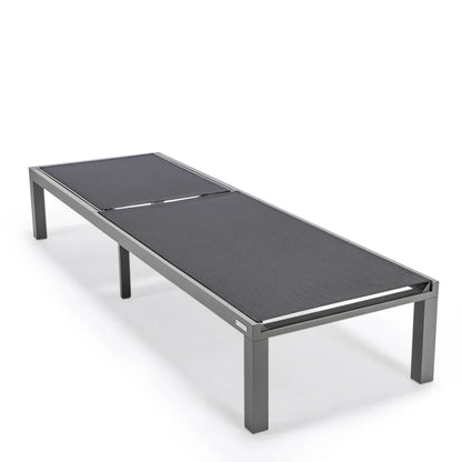 Marlin Patio Chaise Lounge Chair with Grey Aluminum Frame, Set of 2 - Elax Furniture