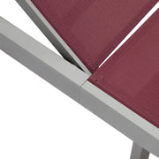 Marlin Patio Chaise Lounge Chair with Grey Aluminum Frame, Set of 2 - Elax Furniture