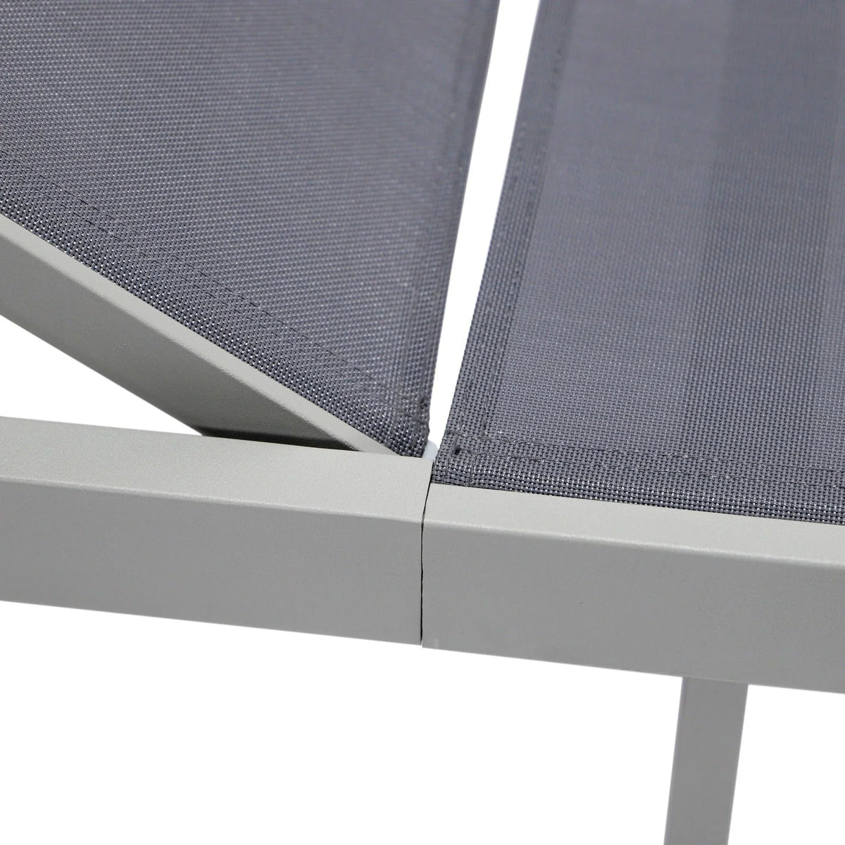 Marlin Patio Chaise Lounge Chair with Grey Aluminum Frame, Set of 2 - Elax Furniture