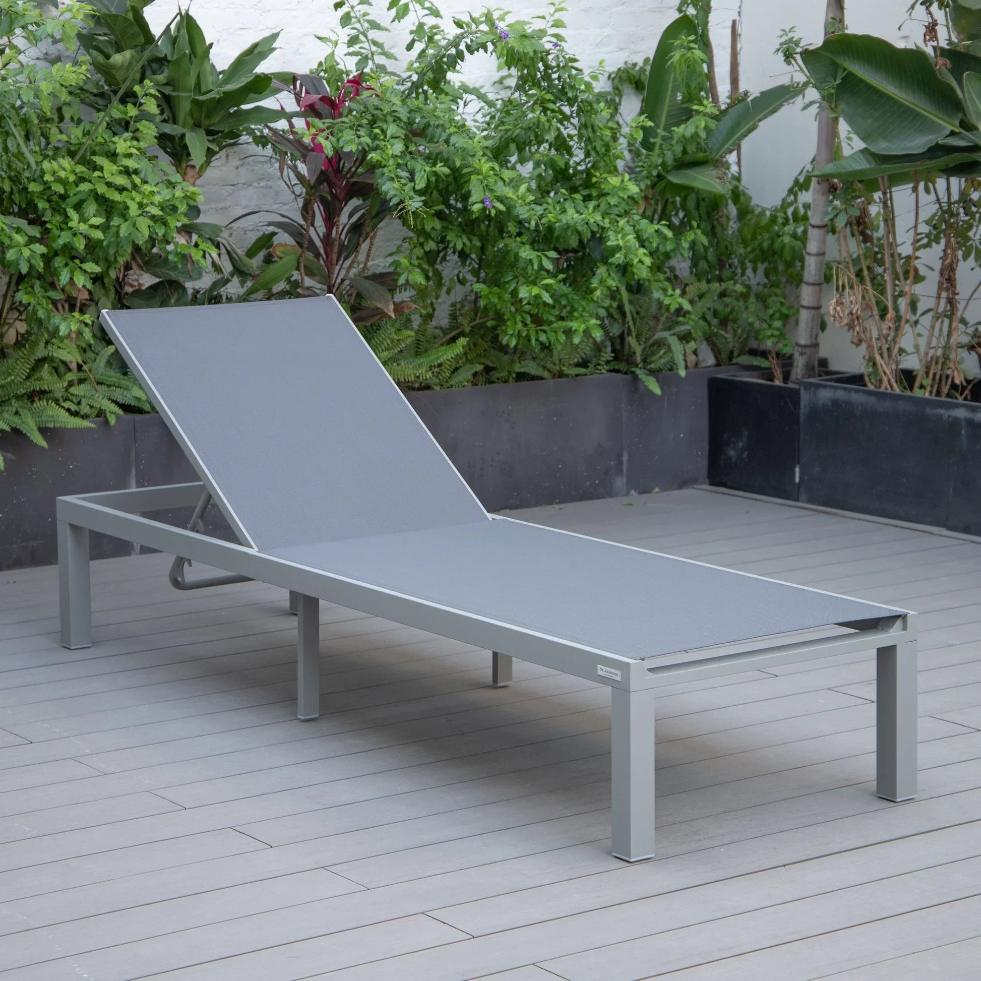 Marlin Aluminum Outdoor Chaise Lounge Chair with Sling Fabric Seat - Elax Furniture
