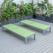 Marlin Patio Chaise Lounge Chair with Grey Aluminum Frame, Set of 2 - Elax Furniture