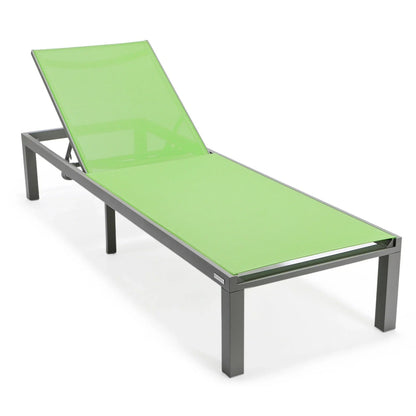Marlin Patio Chaise Lounge Chair with Grey Aluminum Frame, Set of 2 - Elax Furniture