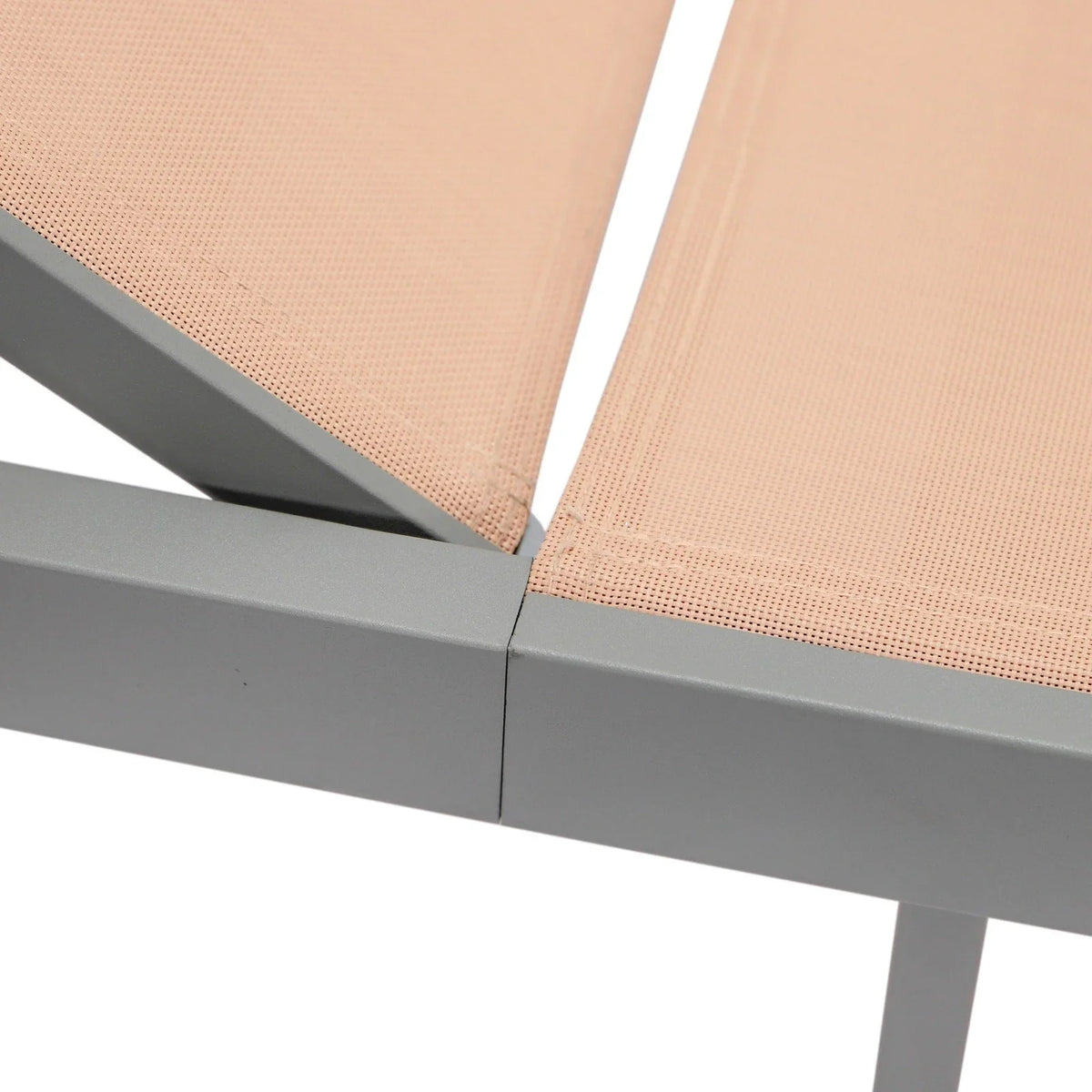 Marlin Patio Chaise Lounge Chair with Grey Aluminum Frame, Set of 2 - Elax Furniture