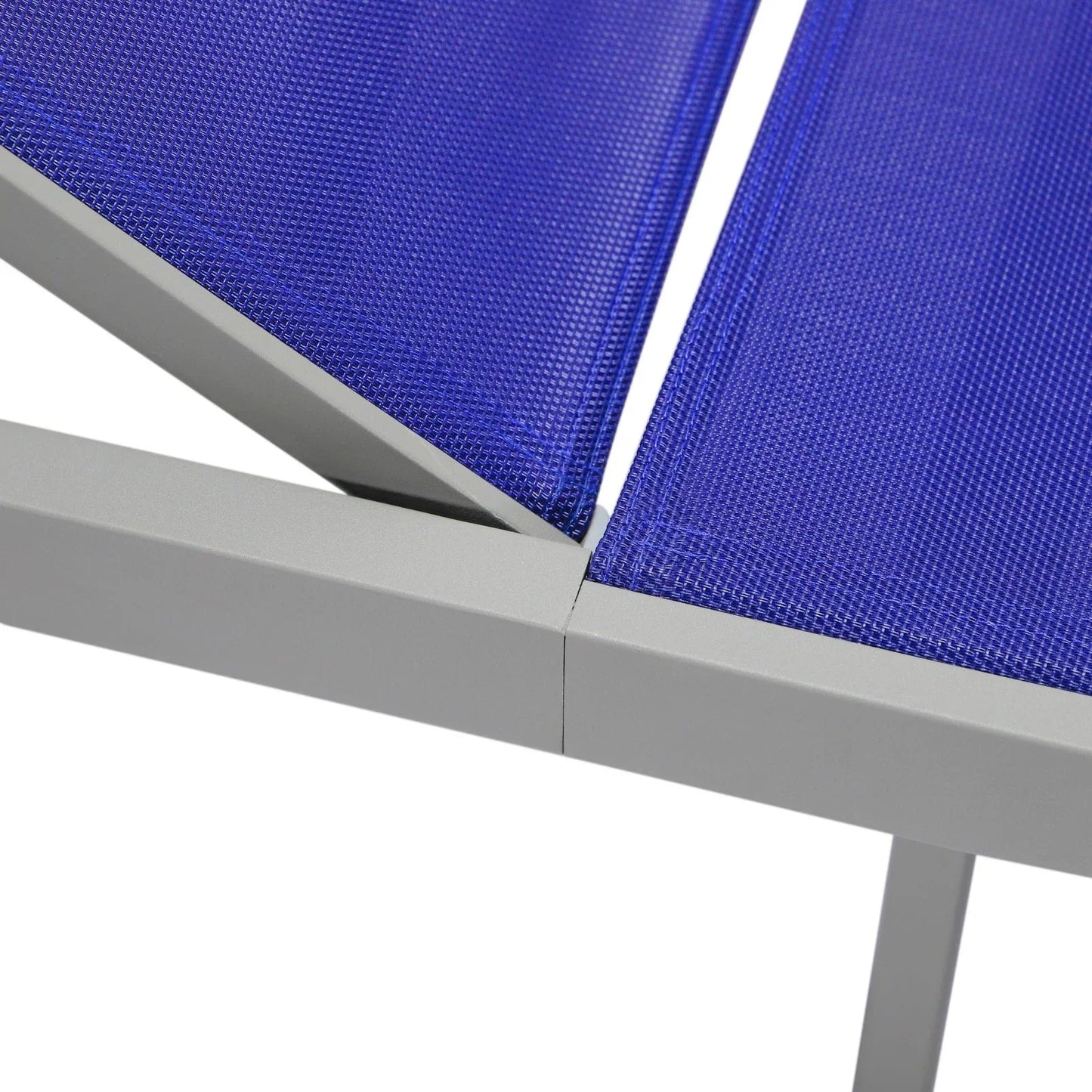 Marlin Patio Chaise Lounge Chair with Grey Aluminum Frame, Set of 2 - Elax Furniture