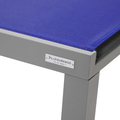 Marlin Patio Chaise Lounge Chair with Grey Aluminum Frame, Set of 2 - Elax Furniture