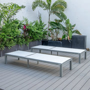 Marlin Patio Chaise Lounge Chair with Grey Aluminum Frame, Set of 2 - Elax Furniture