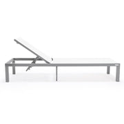 Marlin Patio Chaise Lounge Chair with Grey Aluminum Frame, Set of 2 - Elax Furniture