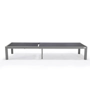 Marlin Modern Gray Aluminum Outdoor Chaise Lounge Chair With Square Fire Pit Side Table Set of 2 - Elax Furniture