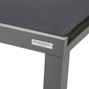 Marlin Modern Gray Aluminum Outdoor Chaise Lounge Chair With Square Fire Pit Side Table Set of 2 - Elax Furniture