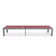 Marlin Modern Gray Aluminum Outdoor Chaise Lounge Chair With Square Fire Pit Side Table Set of 2 - Elax Furniture