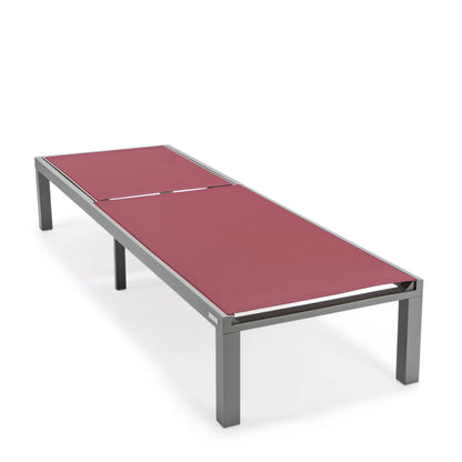 Marlin Aluminum Outdoor Chaise Lounge Chair with a Square Fire Pit Table - Elax Furniture