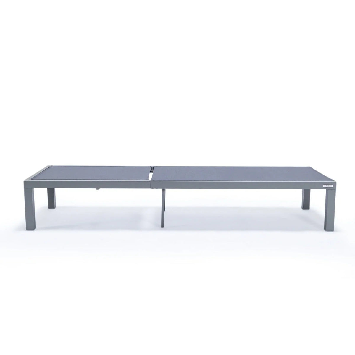 Marlin Modern Gray Aluminum Outdoor Chaise Lounge Chair With Square Fire Pit Side Table Set of 2 - Elax Furniture