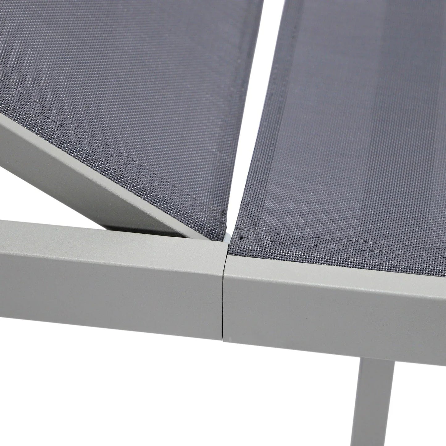 Marlin Modern Gray Aluminum Outdoor Chaise Lounge Chair With Square Fire Pit Side Table Set of 2 - Elax Furniture