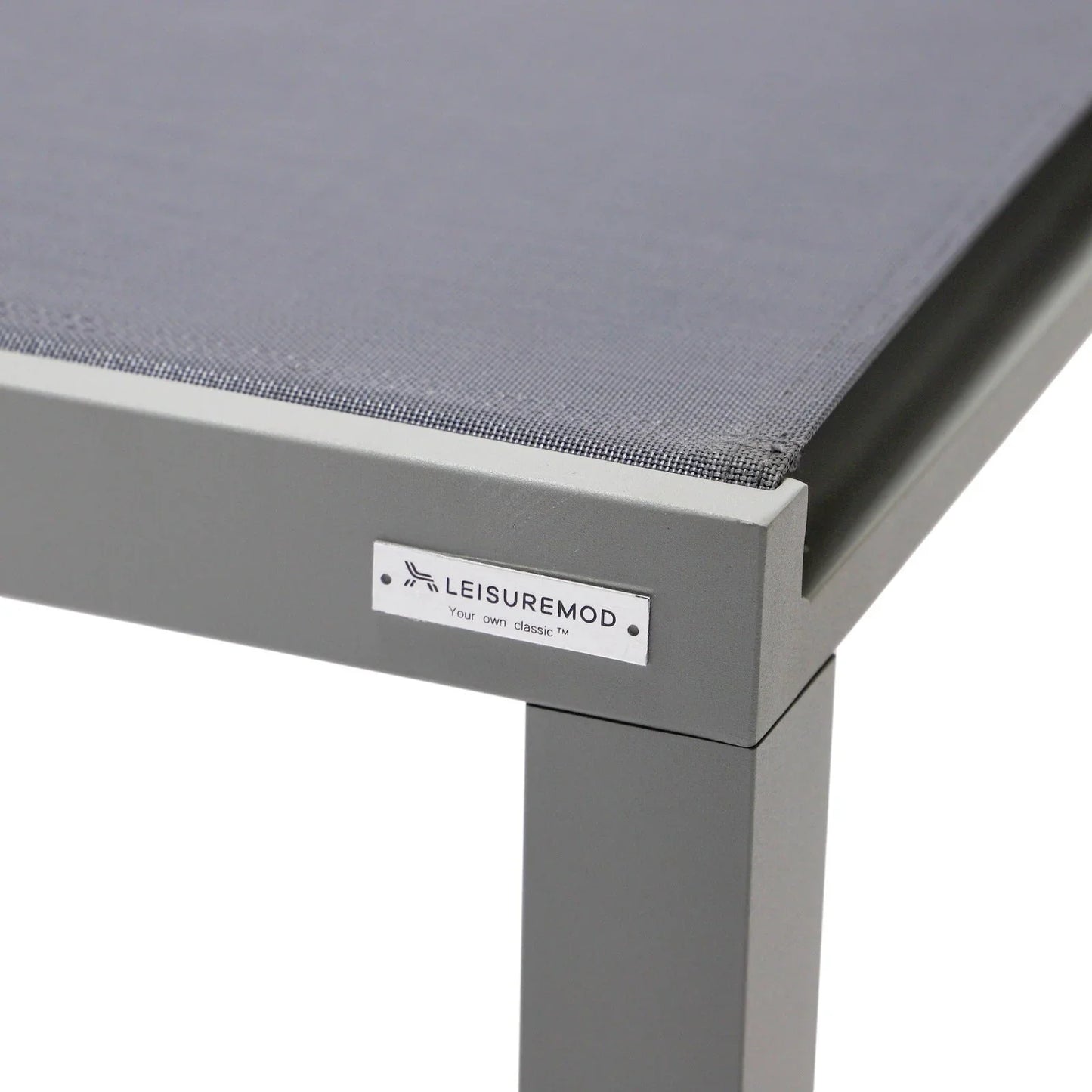 Marlin Modern Gray Aluminum Outdoor Chaise Lounge Chair With Square Fire Pit Side Table Set of 2 - Elax Furniture